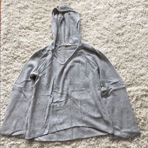 Gray Bell Sleeved Hooded Sweater
